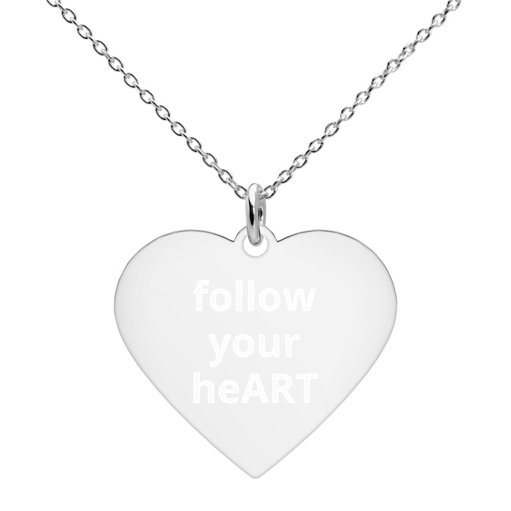 Engraved "follow your heART" heart chain necklace
